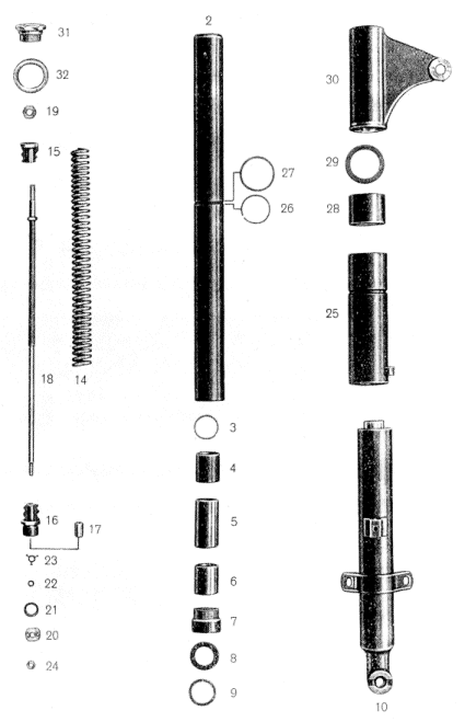 Tafel 10a - Vorderrad-Stoßdämpfergabel