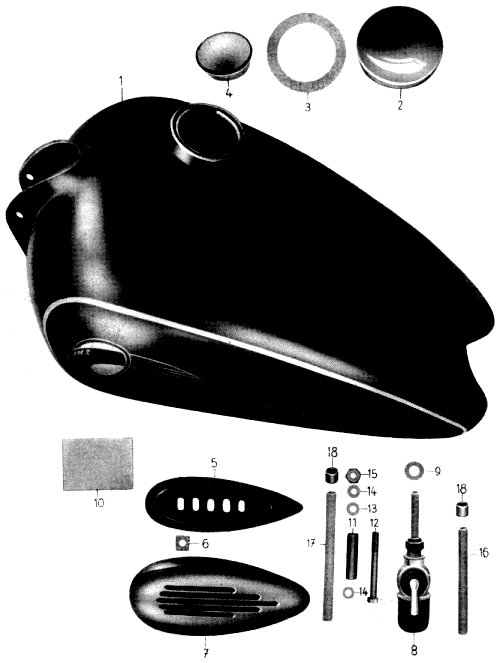 Tafel 17 Gruppe: Fahrgestell (Kraftstoffbehälter, Benzinhahn)