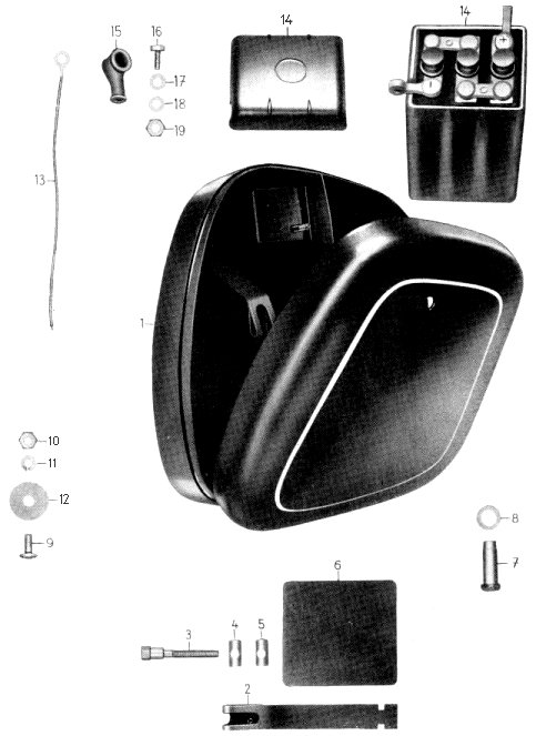 Tafel 19 Gruppe: Fahrgestell (Werkzeugbehälter, Batterie)