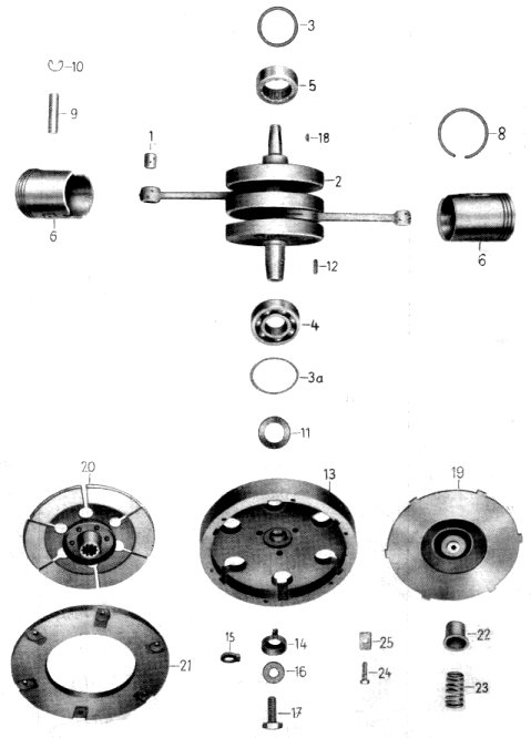 Tafel 3 Gruppe: Motor (Kurbelwelle, Kolben, Kupplung)