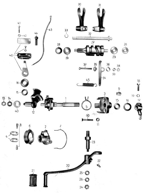 Tafel 9 Gruppe: Getriebe (Schaltung, Leerlaufanzeigeschalter)