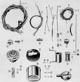 Tafel 12 Elektrische Ausrüstung (Kombinierte Schlußleuchte, Signalhorn, Blinkleuchten)