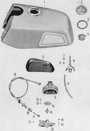 Tafel 8 Fahrgestell (Kraftstoffbehälter, Tachometer)