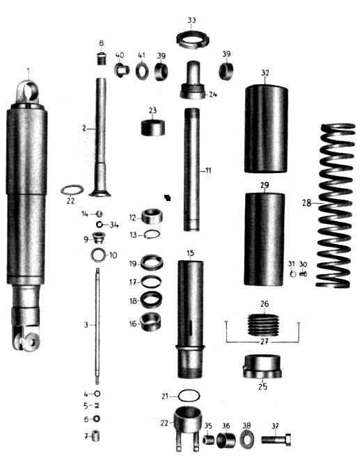 Tafel 11 Gruppe: Fahrgestell (Federbeine - Vorder- und Hinterrad)