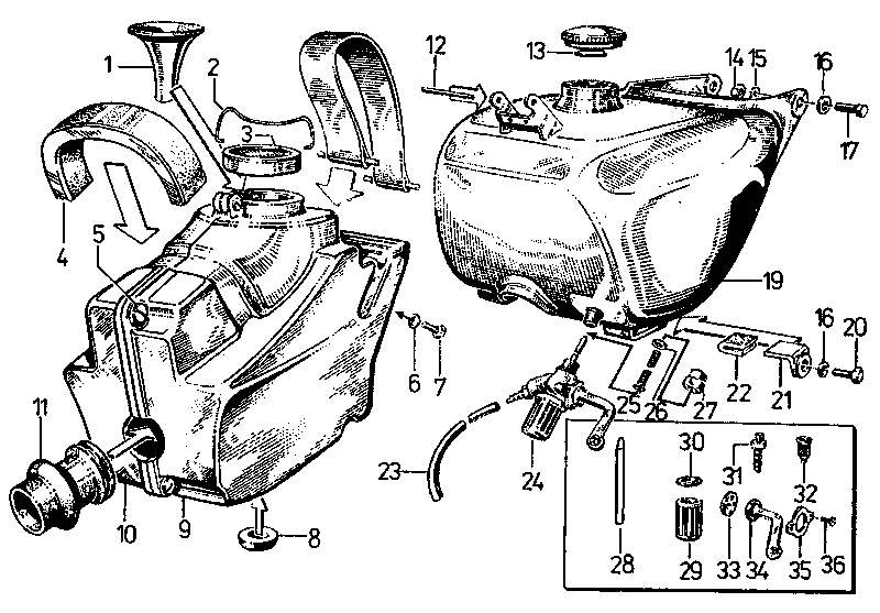 Kraftstoffbehälter und Ansauganlage SR 50, SR 80 und SR 50/1, SR 80/1 Tafel 26