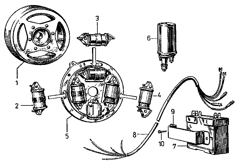 Elektronische Magnetzündanlage (nur die Teile, die vom Primärzünder abweichen) Tafel 34